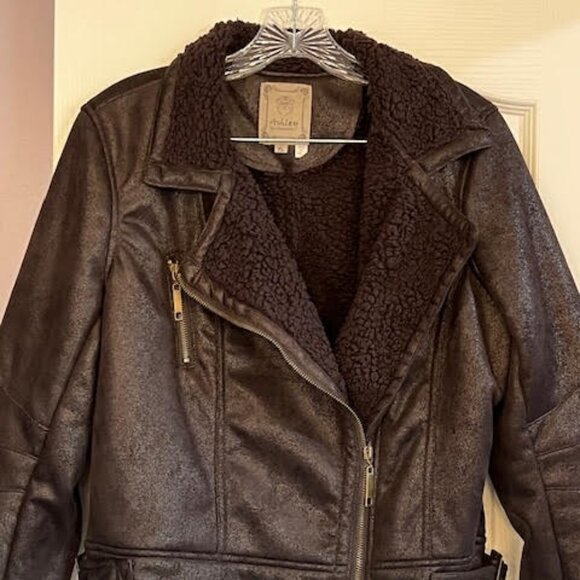 Faux Shearling Moto jacket - Picture 4 of 9